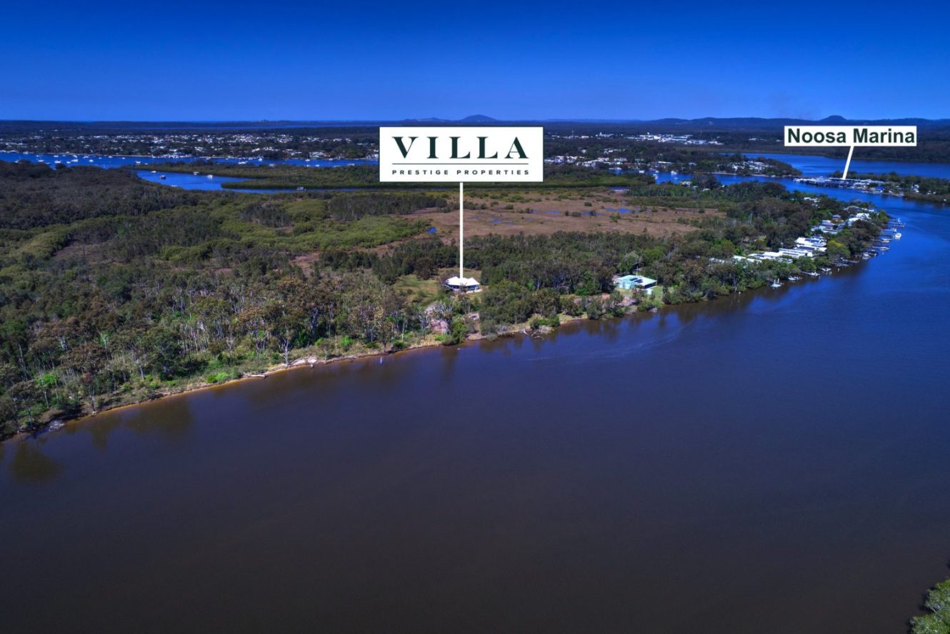 Aerial of 20–74 Noosa River Drive on the Noosa North Shore